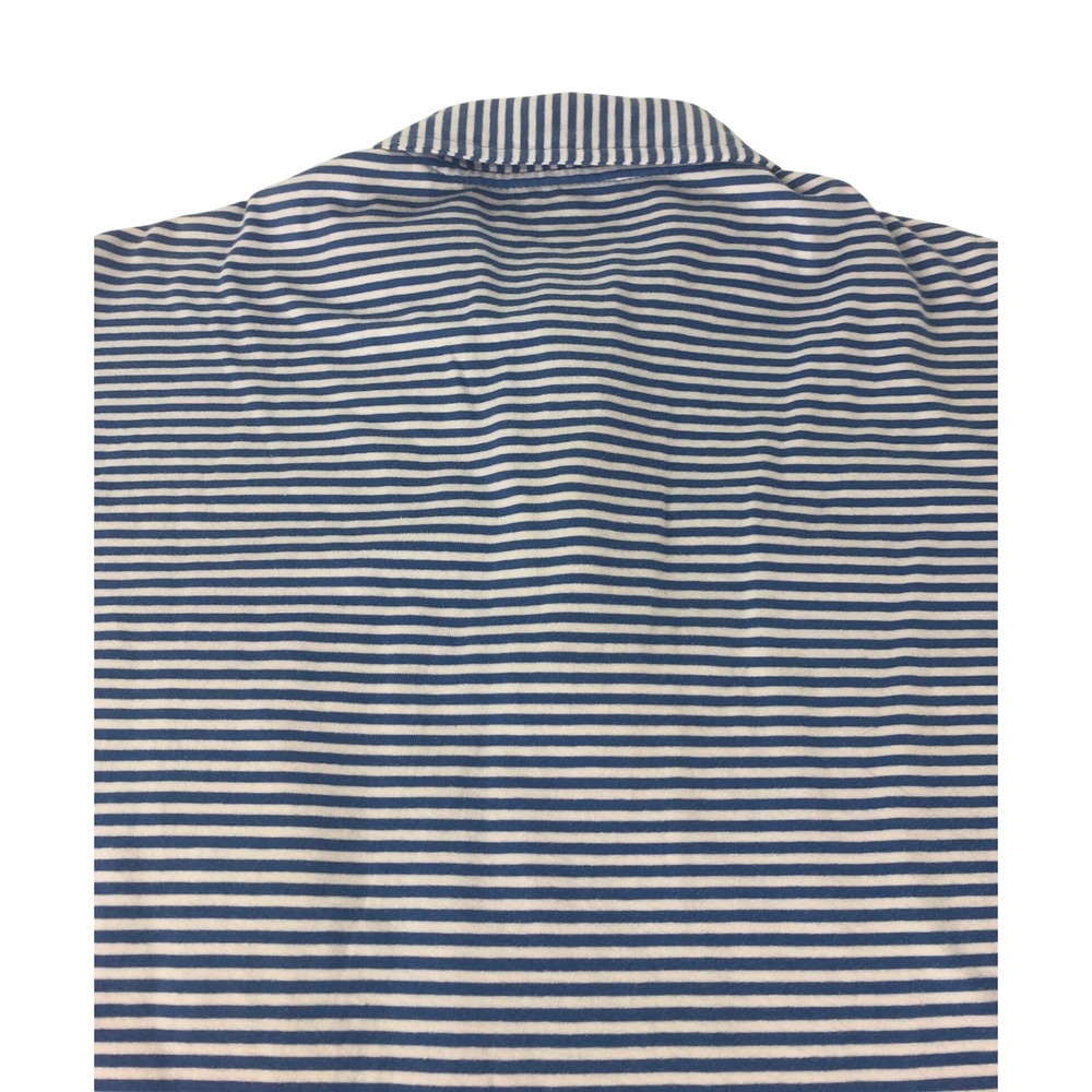 IZOD Saltwater Men's Blue White Stripe Short Sleeve‎ Polo Shirt Size Small - Picture 8 of 8